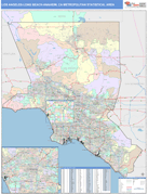 Los Angeles-Long Beach-Anaheim Metro Area Digital Map Color Cast Style